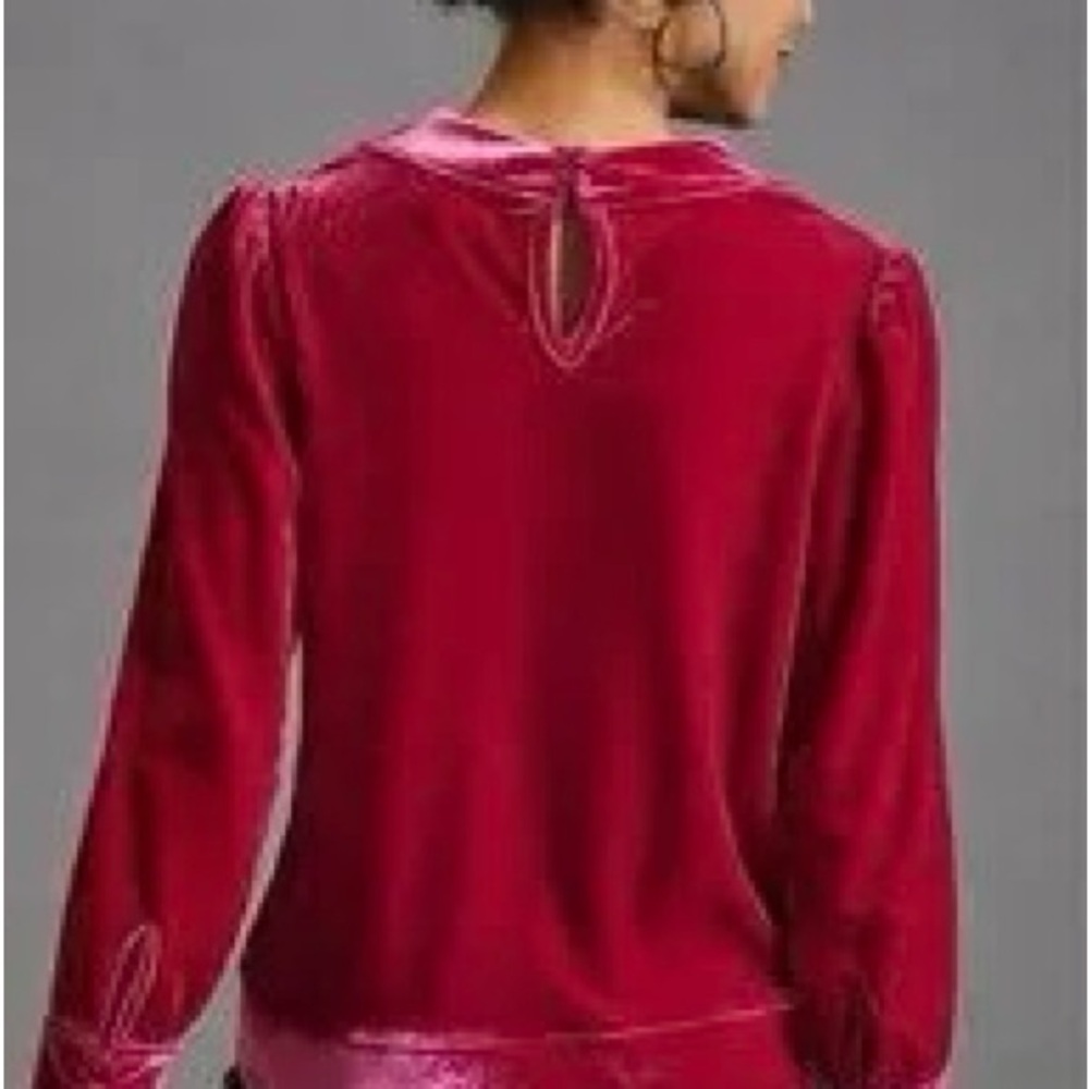 Anthropologie BTFL-life Velvet Pullover Velvet Cowl Neck Sweater - Picture 4 of 5